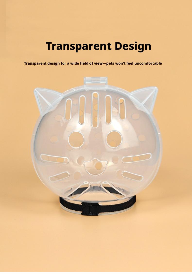 PetBoba Anti-scratch and bite cat head cover, protective paw covers, anti-licking and anti-biting, anti-fighting, bathing and nail trimming, anti-biting transparent head cover