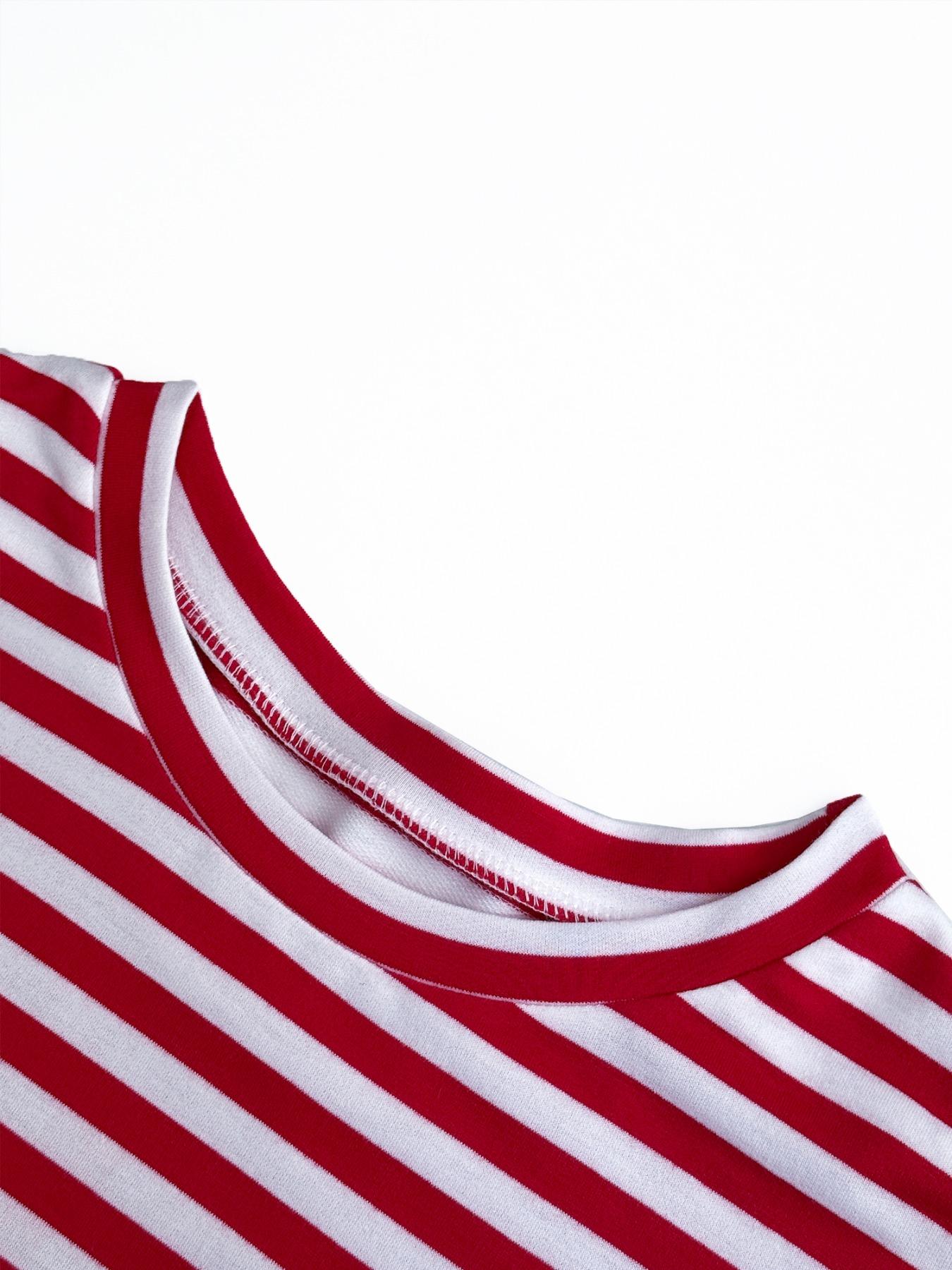 Women's Casual Striped Long Sleeve Top & Pants Set, Comfortable Loose-Fitting Home Wear, Fashionable Two-Piece for Daily Use