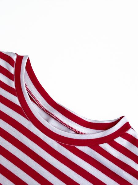 Women's Casual Striped Long Sleeve Top & Pants Set, Comfortable Loose-Fitting Home Wear, Fashionable Two-Piece for Daily Use