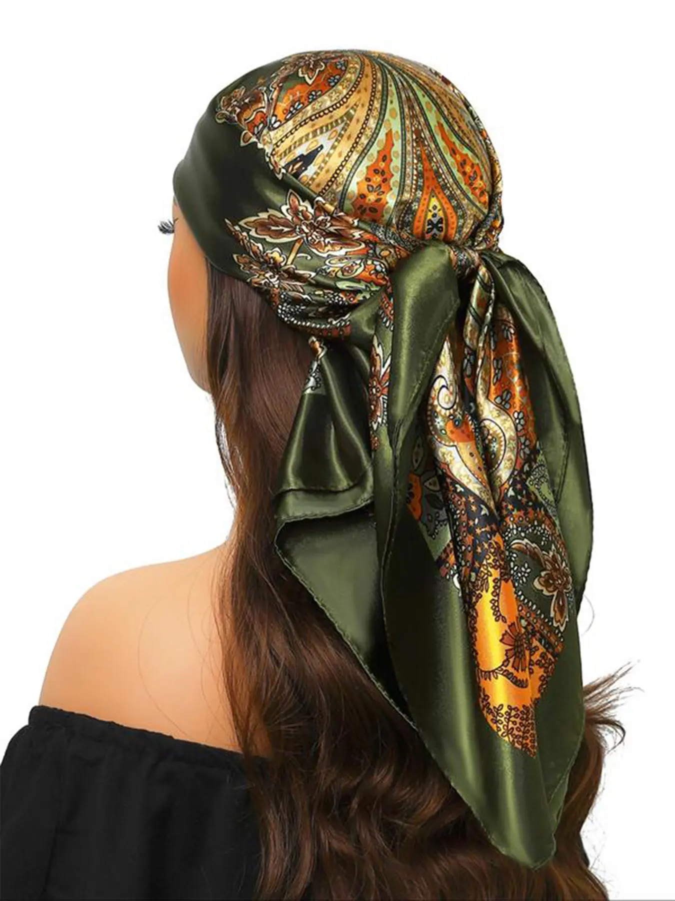 1/4/7pcs/set 90*90cm Large Square Head Scarves, Boho Floral Scarves, Silk Like Neck Scarf, Bandana Hair Sleeping Head Wrap, Fashionable Hair Scarfs for Women