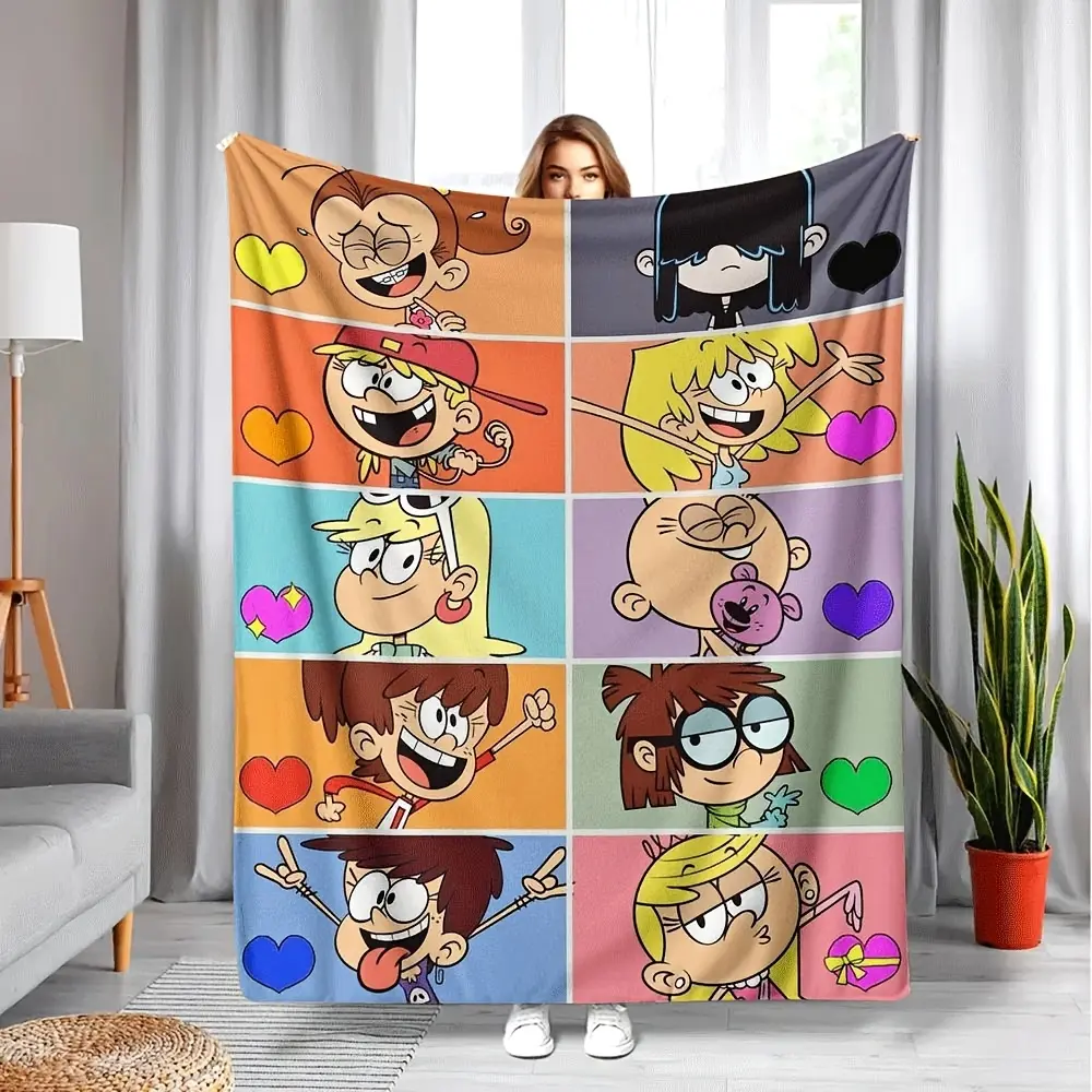 1pc The Loud House 3 Flannel Blankets Fleece Blanket Thanksgiving Gift for Bedroom Use, Elegant And Soft Appearance Suitable as a gift sizes 60*80,30*40 ,40*50 50*60