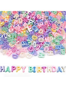 Bead set, about 455 pieces, about 15mm larger letters A-Z mixed plastic shaped loose beads, for making jewelry like bracelets and necklaces