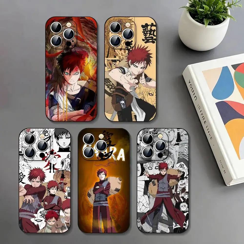 Naruto Gaara Cool Slim Black Shockproof Phone Case, Mobile Phone Accessories for iPhone 17, 16, 15, 14, 13, 12, 11, X, XR, XS Max, Pro Max, Plus, Mini (iPhone Series Compatible)