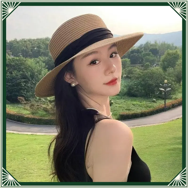 This vintage straw hat with a black ribbon is perfect for summer park travel. Elegant design for your beautiful daily clothing outfit. Tap the shopping tag below to find this hot accessory. fashion sunhat style