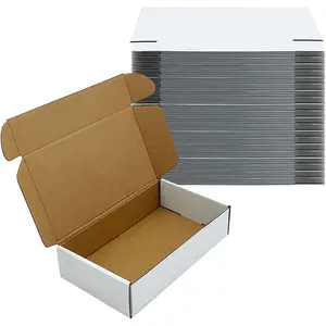 White Shipping Boxes 9x5x2 inch 50 Pack, Corrugated Boxes Mailer Packaging for Mailing Small Business, E-Commerce Gift Boxes for Wrapping Present Moving Storage Heavy Duty Recycled Cardboard Boxes