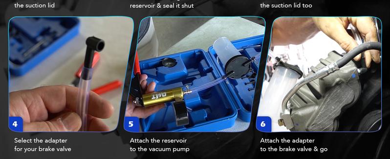 Orion Motor Tech Brake Bleeder Kit with Hand Vacuum Pump and Adapters, Brake Bleeding Kit for Brake Fluid Power Steering Fluid More, Vacuum Brake Bleeder Pump with Pressure Gauge Gray/Black/Blue, Car Diagnostic Tools, Limited Time Deal