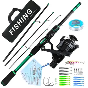 1.8m Beginner Lure Fishing Rod Set, Finish, Spool Reel + Line + Manual + Storage Bag, Ideal for Newbies, Leisure Fishing