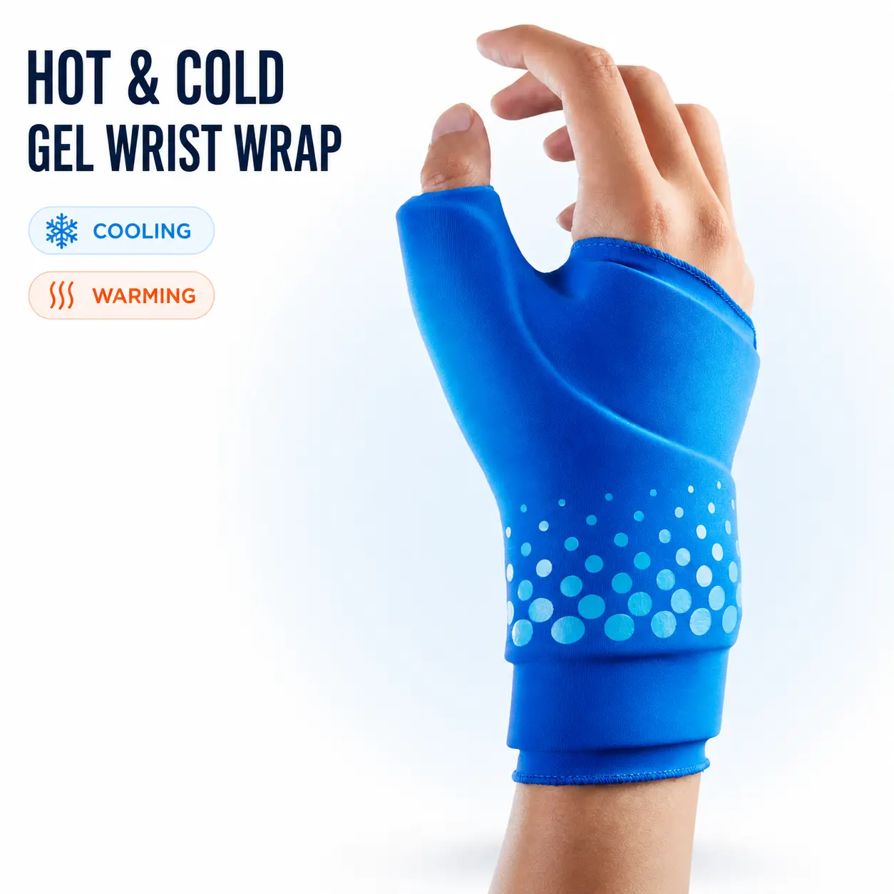 Wrist Ice Pack Wrap with Thumb Support, Wearable Hot & Cold Compression Wrist Brace with 3D Cooling Gel Pad, Reusable Hand Support for Sore Wrists, Swelling Relief & Daily Comfort
