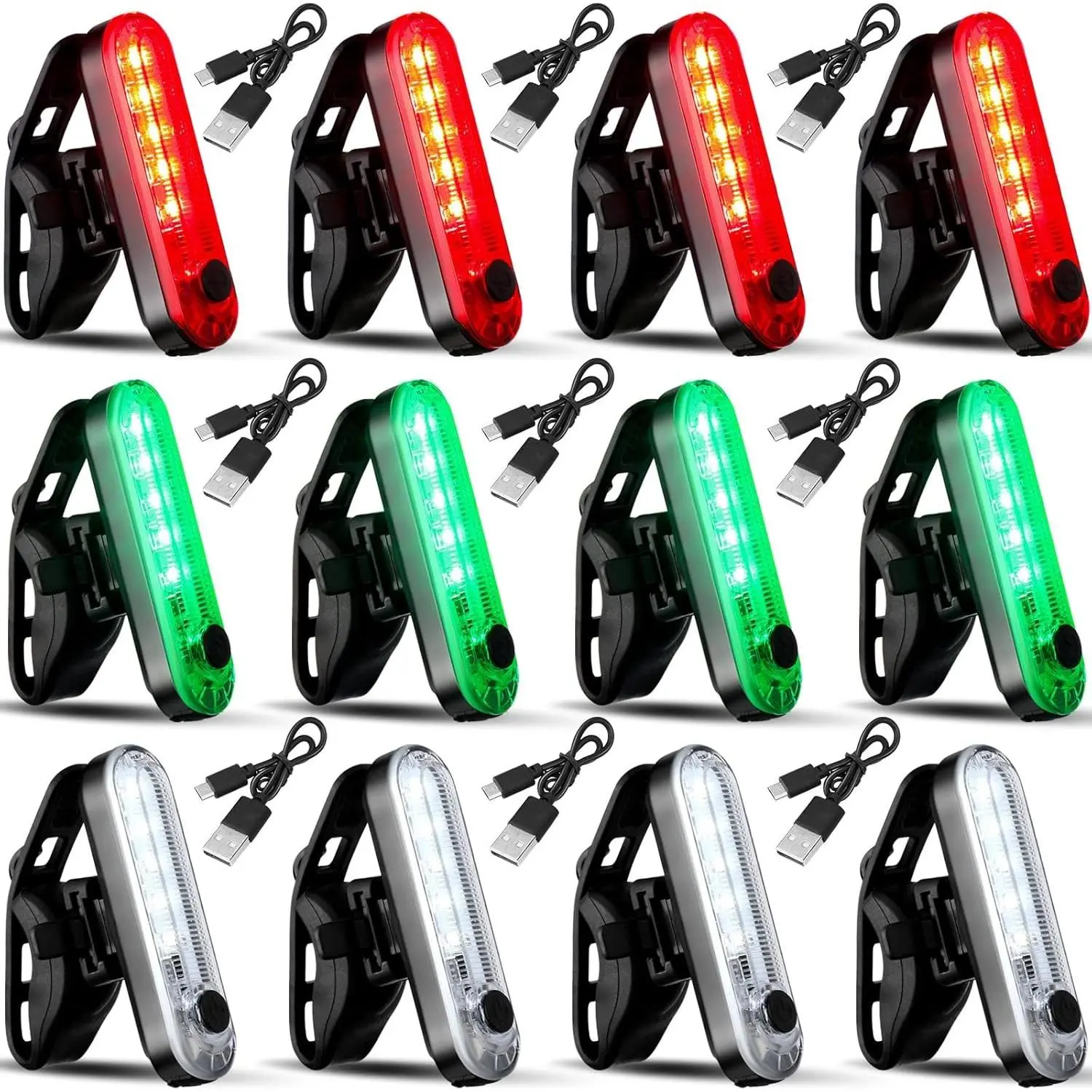 12 Pieces Battery Powered Boat Navigation Lights, 4 Flashing Modes Night Safety Kayak Lights for Pontoon Dinghy Boat Stern