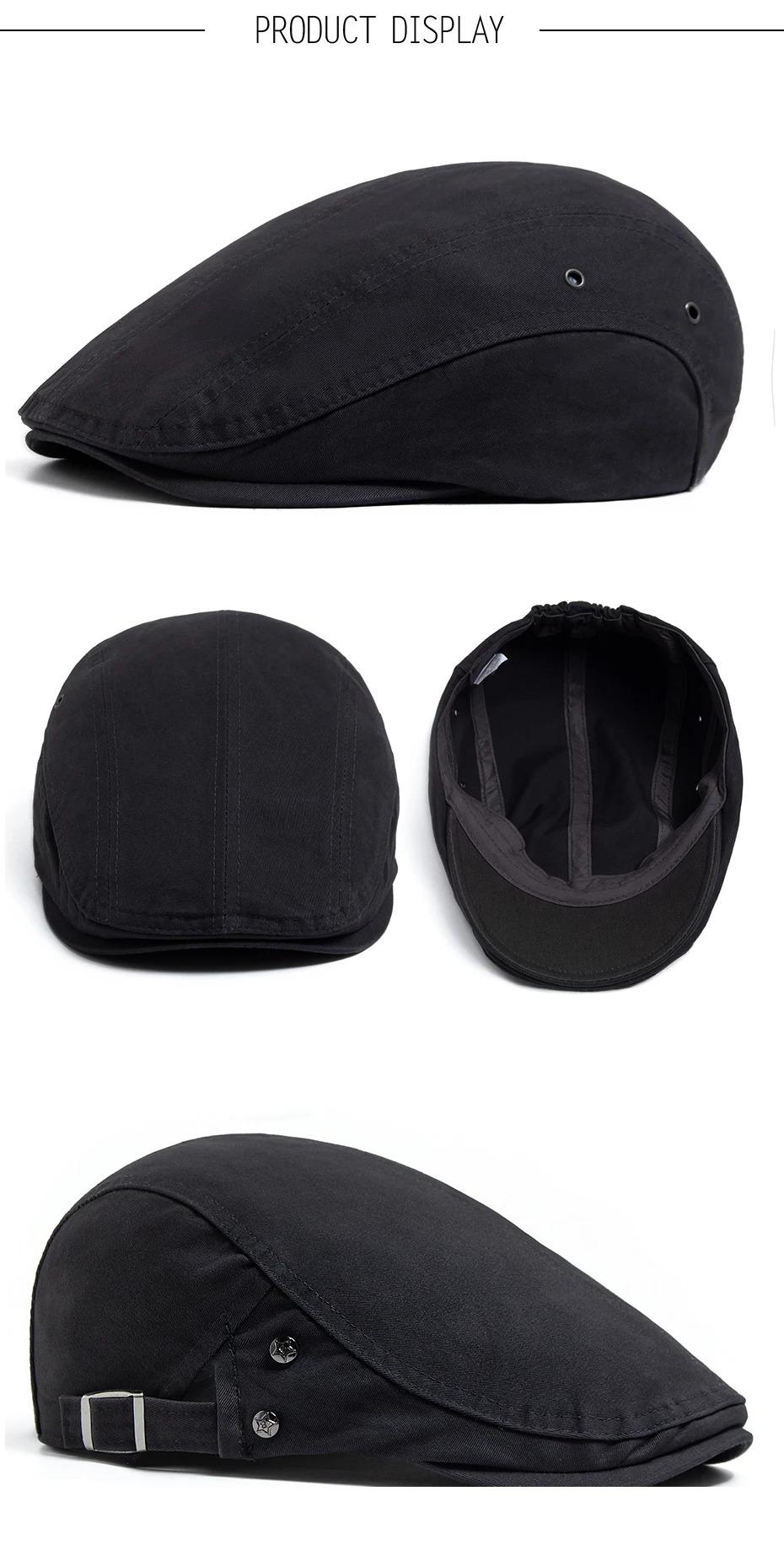 New Fashion Flat Caps Men Vintage Beret Casual Women Newsboy Cap Single Layer Cotton Cloth Visor Hats Ladies Elastic Head Circum