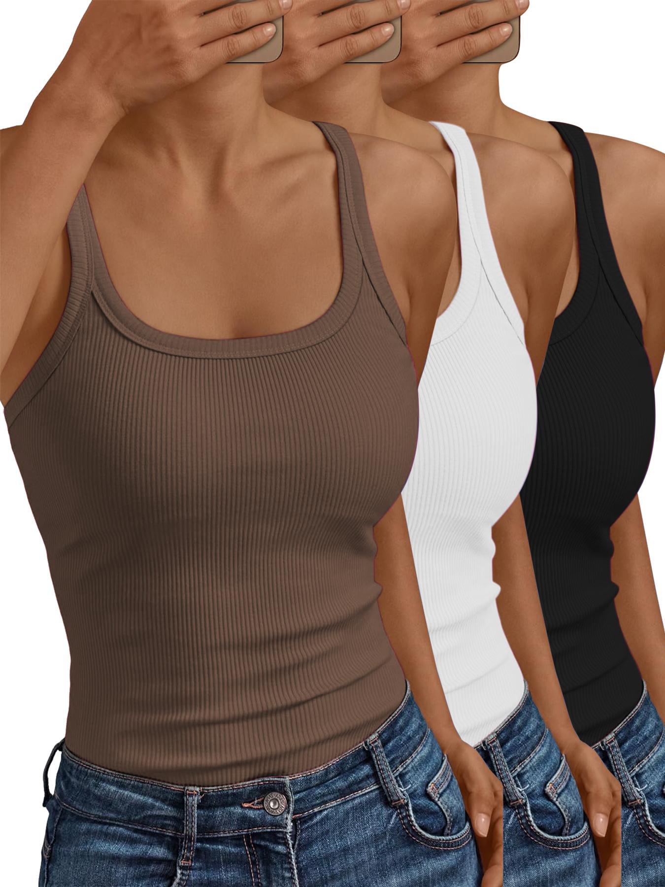 Women's Solid Scoop Neck Cami Top, Casual Sleeveless Top for Daily Wear, Ladies Clothes for All Seasons, Womenswear