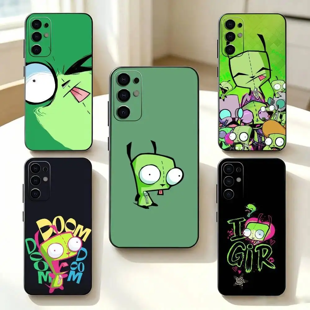 Invader Zim Gir Anime Black Silicone Soft Phone Case For iPhone 11-17 Pro Max/Plus & Samsung Galaxy S23-S25 Protective Cover