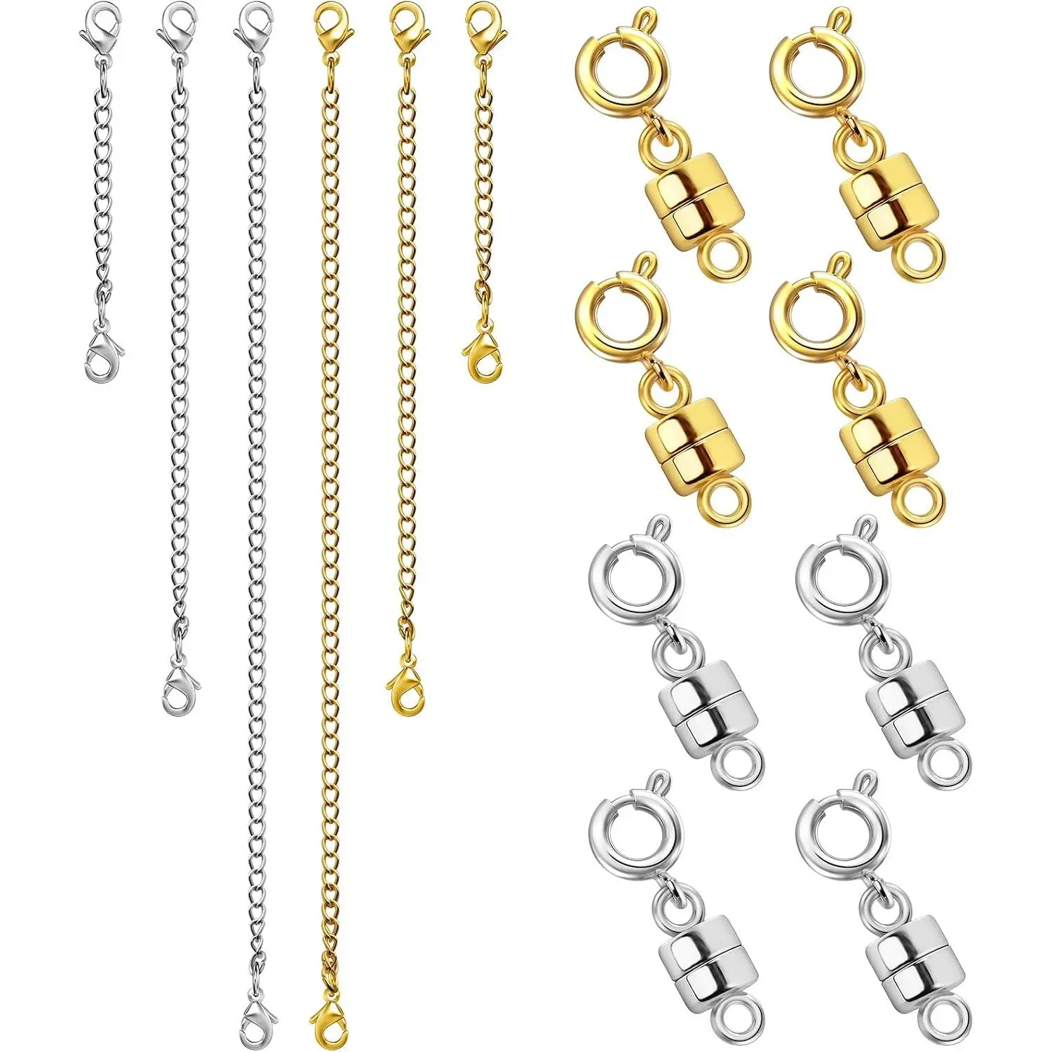 Necklace Extender and  Necklace Clasps and Closures |  Clasps for Necklace, Bracelet Extender, Chain Extenders for Necklaces, Sliver and  Necklace Extenders for Women