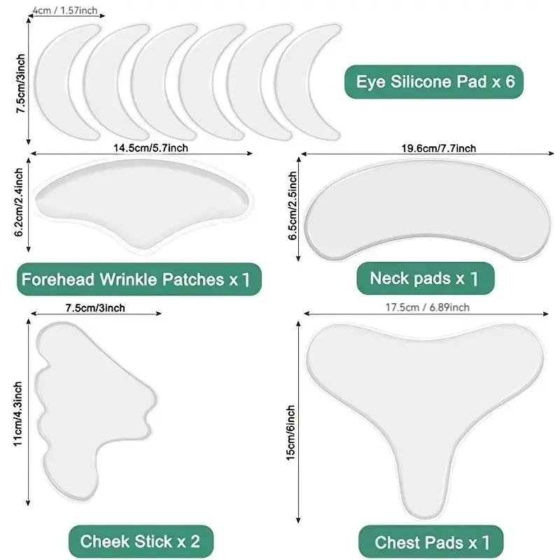Reusable Facial Wrinkle Patches, 11pcs Smooth Silicone Pads, Professional Skin Care Tools For Women