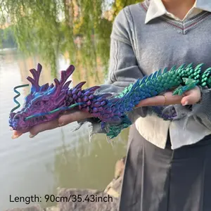 3D Printed Pla Flexible Joint Dragon Statue, Creative Fantasy Dragon Decoration, Collectible Figurine for Desk, Holiday Gifts