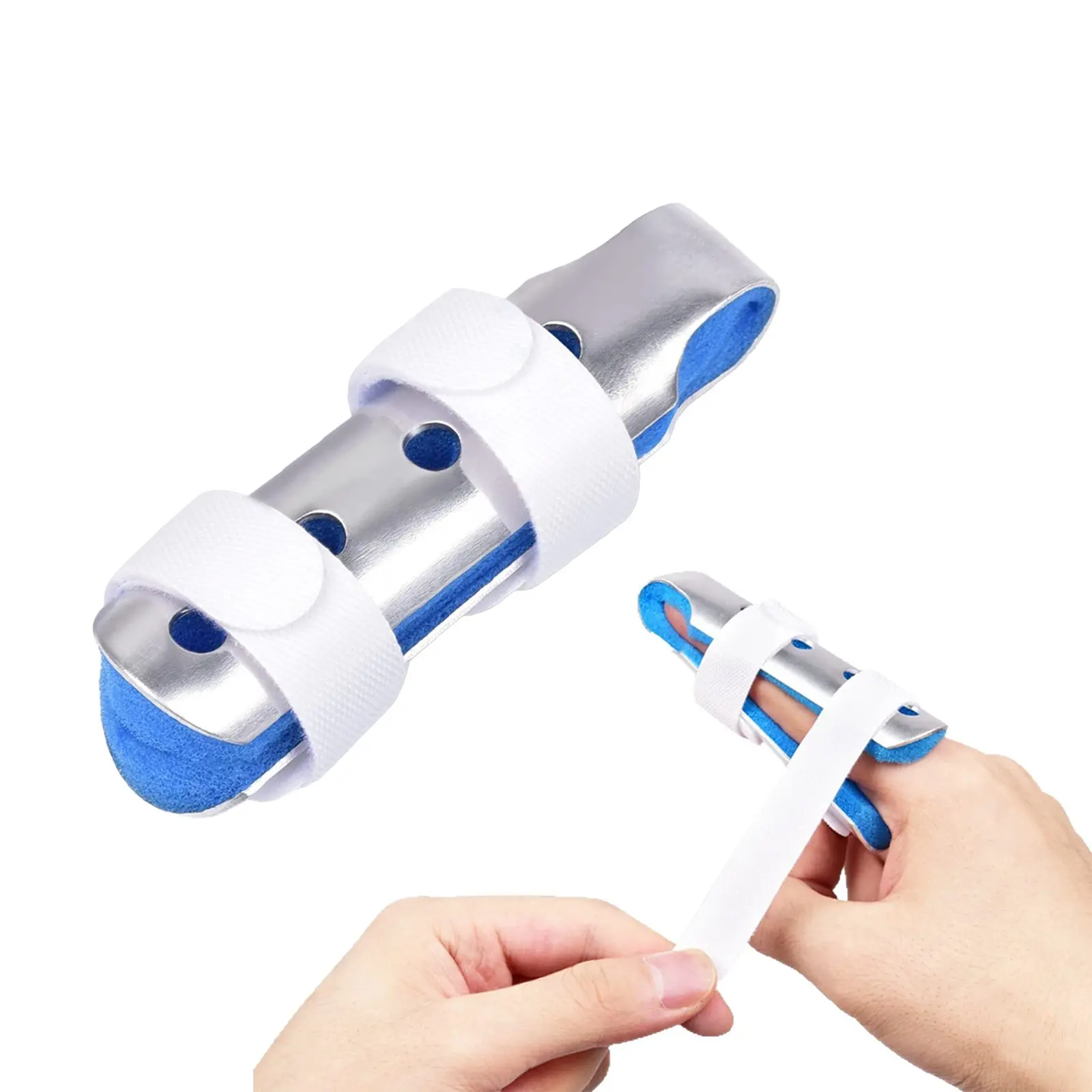 Aluminum Finger Splint Set, 1-3 Pieces, Blue Color, Joint Stabilizer for Fractured Fingers, Medical Support Device
