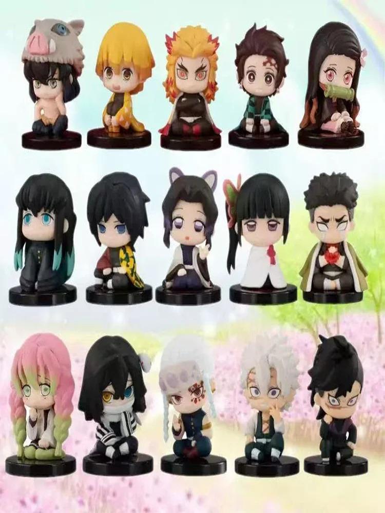Demon Slayer Sitting 15 Style/Set Q VersionGhost Doll Tanjiro Nidouzi Inosuke Zenizu Figure Action Figure Movie Model Toys Doll