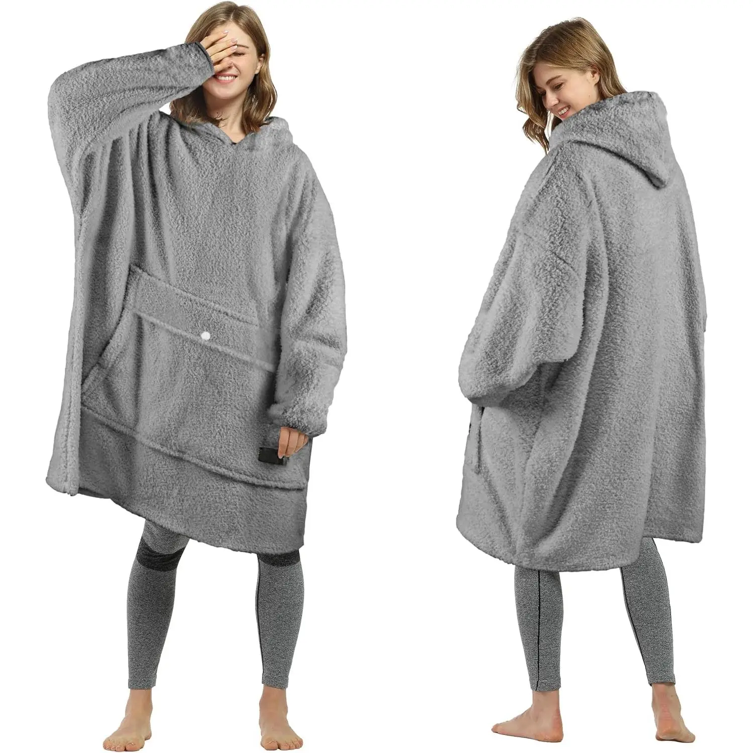 Wearable Blanket Hoodie Sherpa Fleece