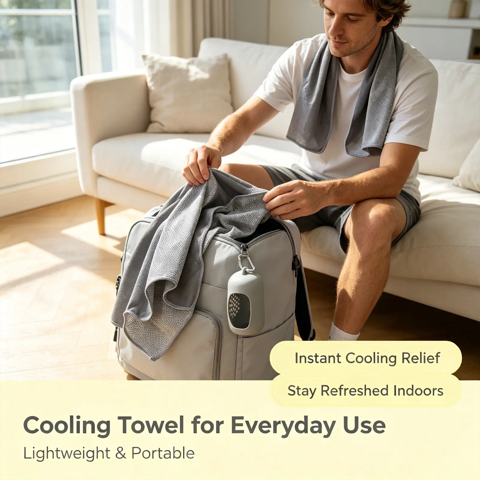 Cooling Sports Towel, Long-Lasting Refreshment, Hollow Silicone Case, Multiple Colors, Portable, Ideal for Outdoor Activities