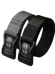 2 Pcs Men's Tactical Canvas Belt, Tear-Resistant Nylon, Quick Release Buckle, Adjustable, Breathable, Durable, Ideal for Outdoor Activities
