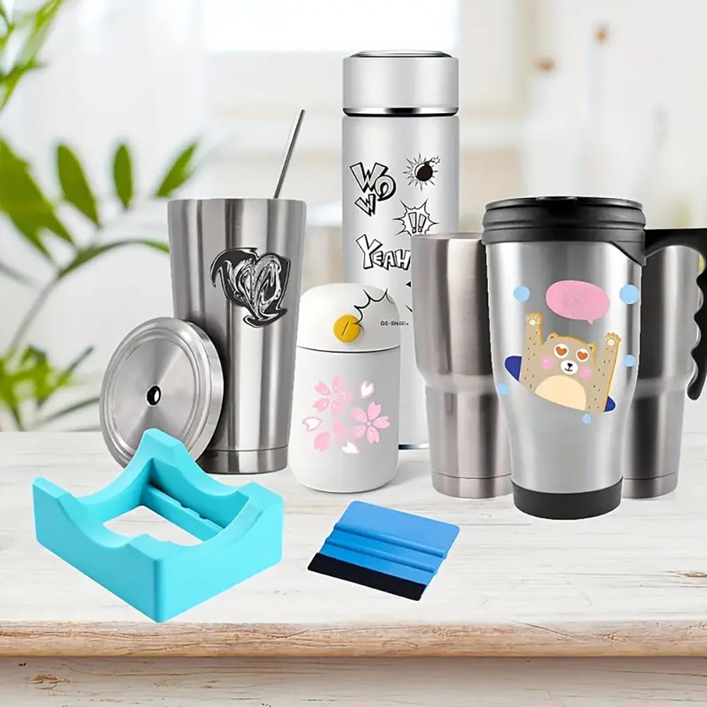 Cup Holder, 1 Set Including 1 Count Durable Silicone Cup Holder & 1 Count Scraper, Drinkware Accessories for Home Kitchen, Drink Holders