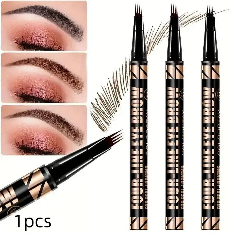 4-Head Cosmetic Eyebrow Pencil, Makeup, Long-Lasting and Durable, Smooth Application, Quick-Drying, Daily Use, Party Gift, Holiday Gift for Women