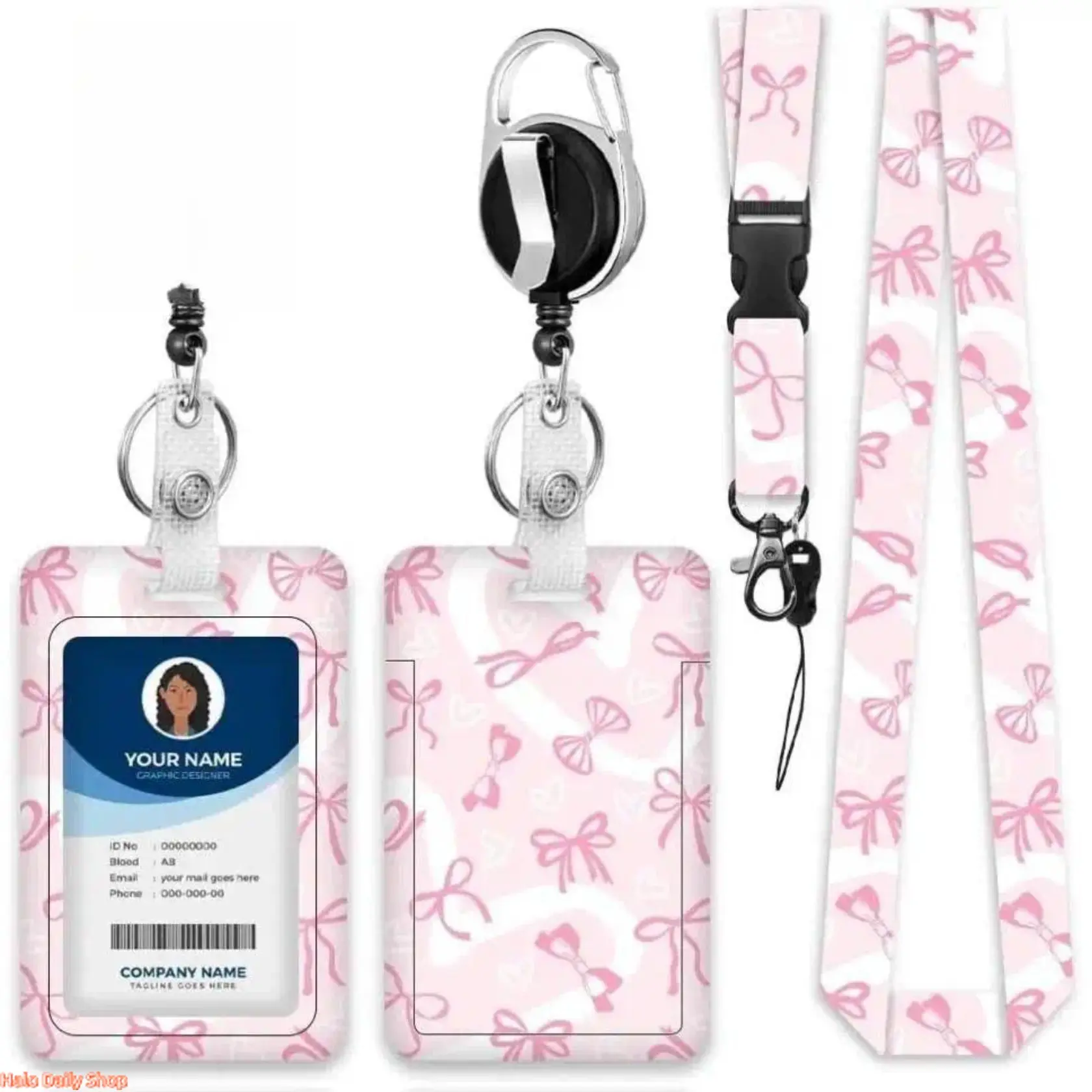 Women's Cute Fresh Pattern Badge Reel Lanyard Keychain - Heavy-Duty Retractable Lanyards with ID Holder, High Elasticity ID Clip, 1-Year Quality Guarantee Teacher Office Gift (#35-Butterfly), Lanyards For Id Badges Retractable, Pink Flowers