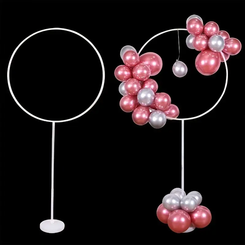 A Set of Round Balloon Stands, Including a Circular Balloon Column And an Arch Stand, Balloon Arches, Perfect for Centerpiece Decorations at Garden Weddings, Birthday Parties, And Day Celebrations