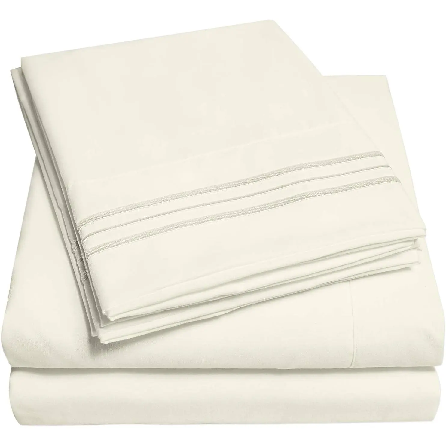 1500 Supreme Queen Sheet Sets Ivory - Luxury Hotel Bed Sheets and Pillowcase Set for Queen Mattress - Soft, Elastic Corner Straps, Deep Sheets, Queen Ivory