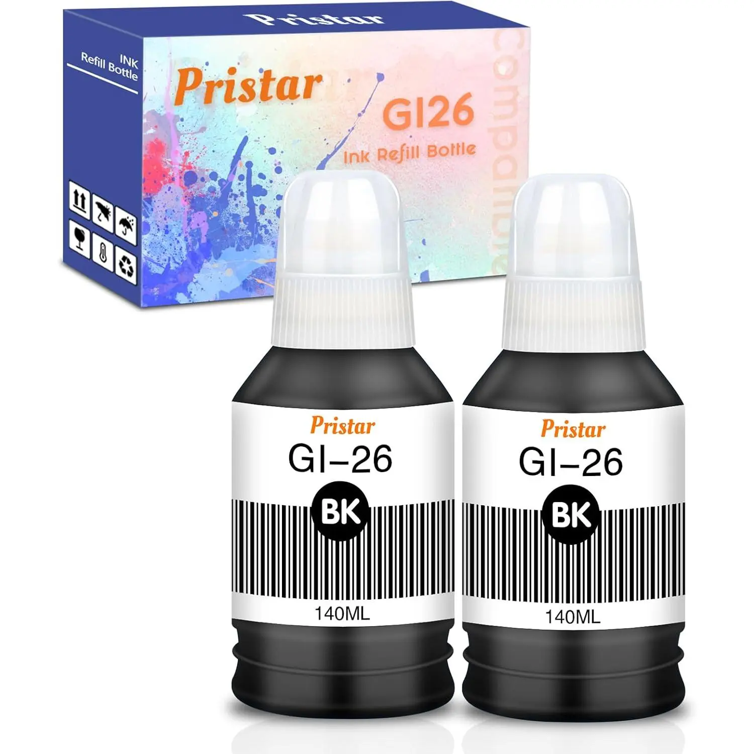 GI-26 GI26 GX4020 Black Ink Refill Bottles Compatible for  26 Ink | Work for  MAXIFY GX4020 GX6120 GX7120 GX6021 GX5020 GX7021 GX5120 GX3020 GX7020 GX6020 Megatank Printer Ink