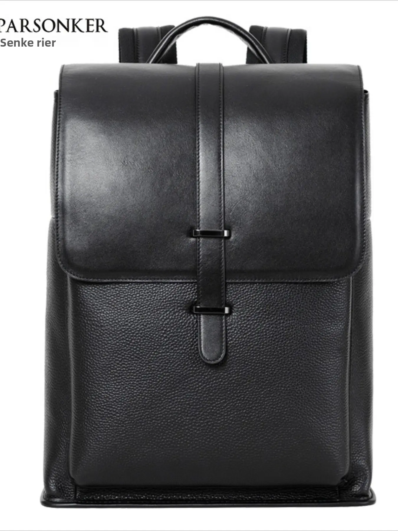 New men's leather backpack simple and fashionable flip backpack first layer cowhide 14-inch computer bag Leather Laptop Backpack