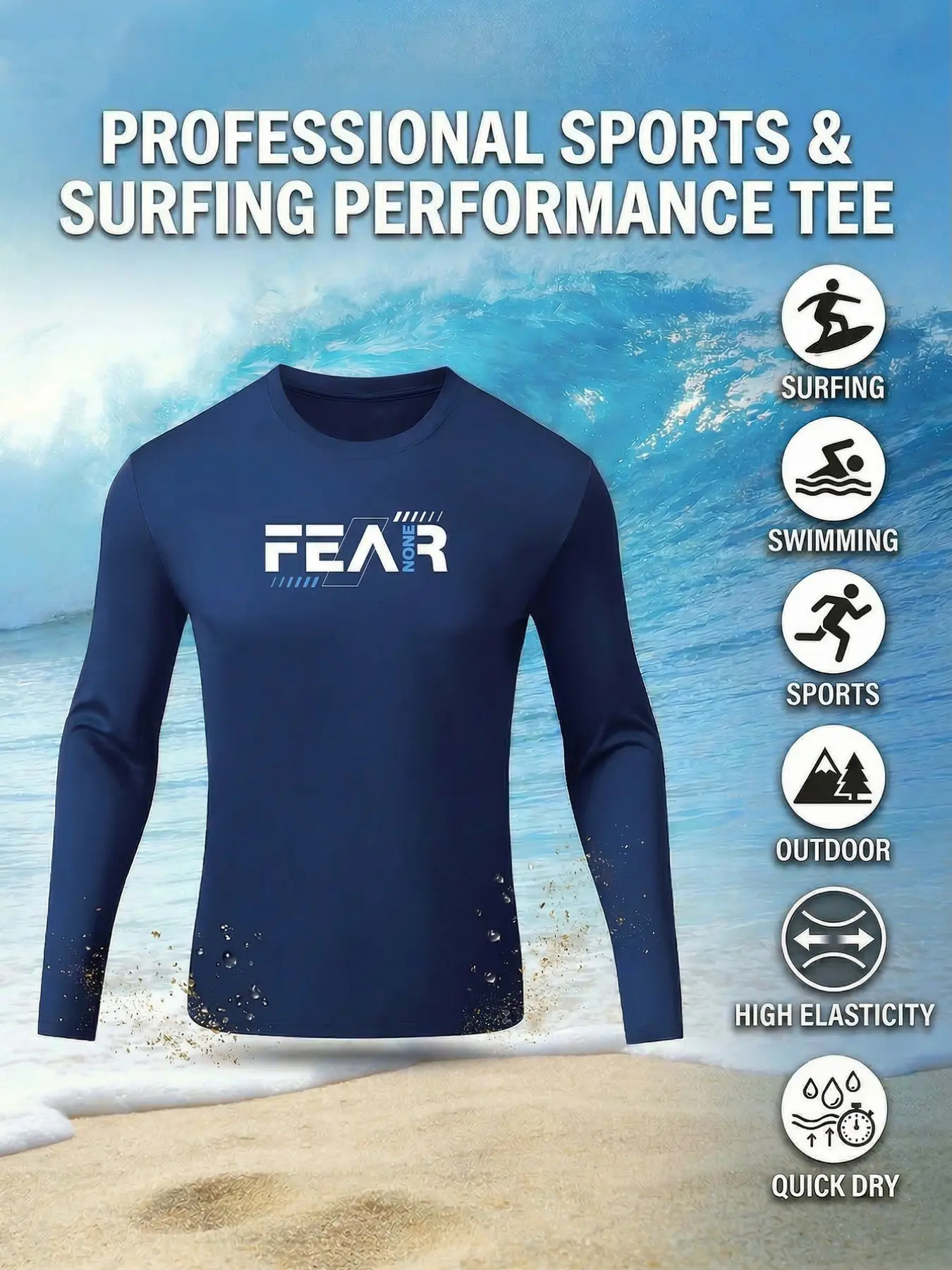 Men's Multifunctional Surfing Suit, Quick Dry, High Elasticity, Breathable, Ideal for Summer Beach, Running, Cycling, Swimming, Outdoor, Water Sports