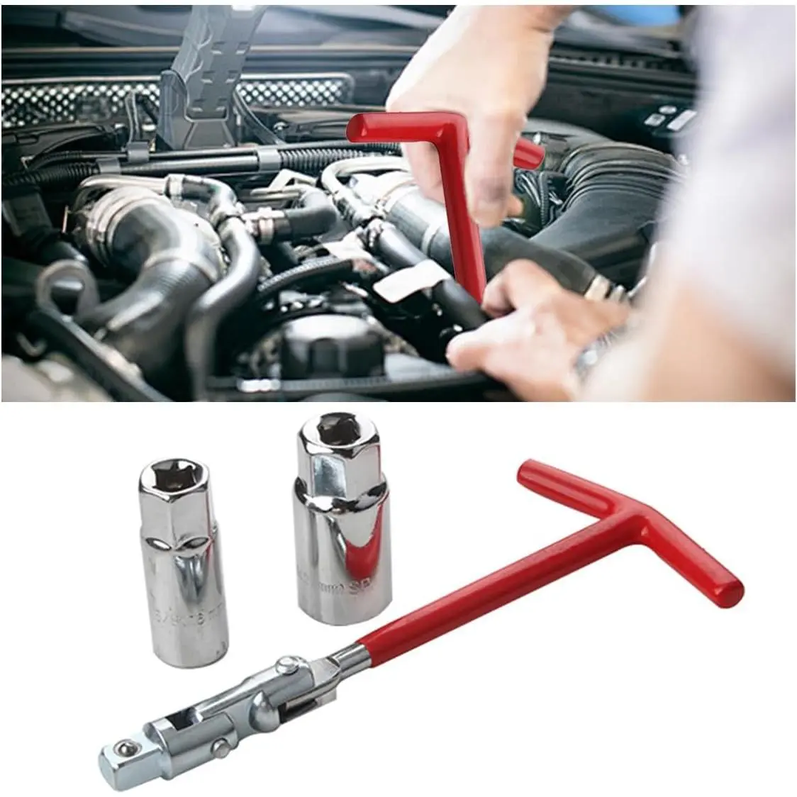 Spark Plug Socket Wrench T-Handle16mm (5/8") & 21mm (13/16") Remover Installer,  Spark Plug Wrench  for , Lawn Mowers, Small