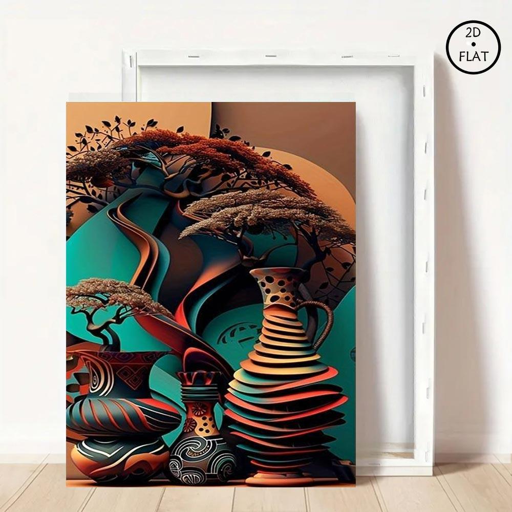 Wooden Framed Canvas Painting African Art Poster Abstract Wall Art for Home Decor High Quality Canvas Prints for Living Room Bedroom Kitchen Office Cafe Decor Perfect Gift Ready to Hang Ornaments Artistic Photo