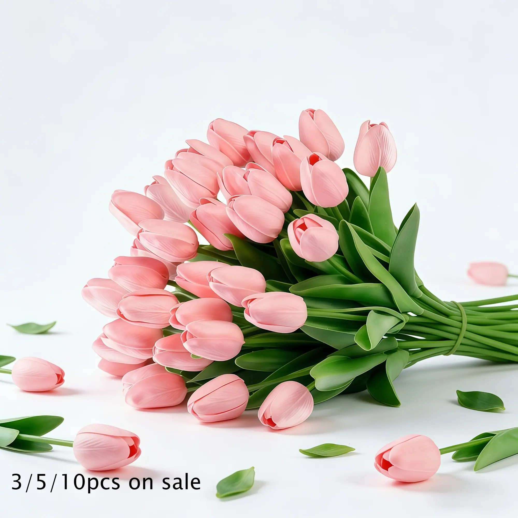 10 Piece Pink Tulip Bouquet  Spring Easter Artificial Flowers, Decorative Flowers, Valentine's Day Confession Bouquet， Wedding Bouquet Vase Decor, Floral Arrangement Indoor Outdoor Table Wreath Decor