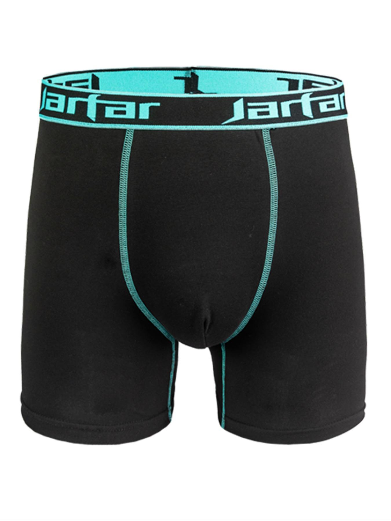 Men's Stretchy Boxer Briefs with Letter Tape, Casual Comfy Breathable Underwear for Daily Wear, Men's Underwear for All Seasons