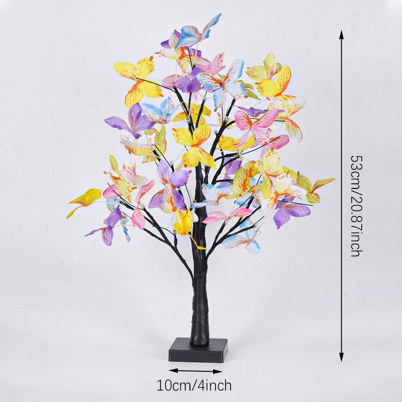 SHENZHI TECH Butterfly Flower Tree Shaped Night Light, 1 Count USB Powered LED Tabletop Lamp, Decorative Night Light for Home Bedroom Living Room