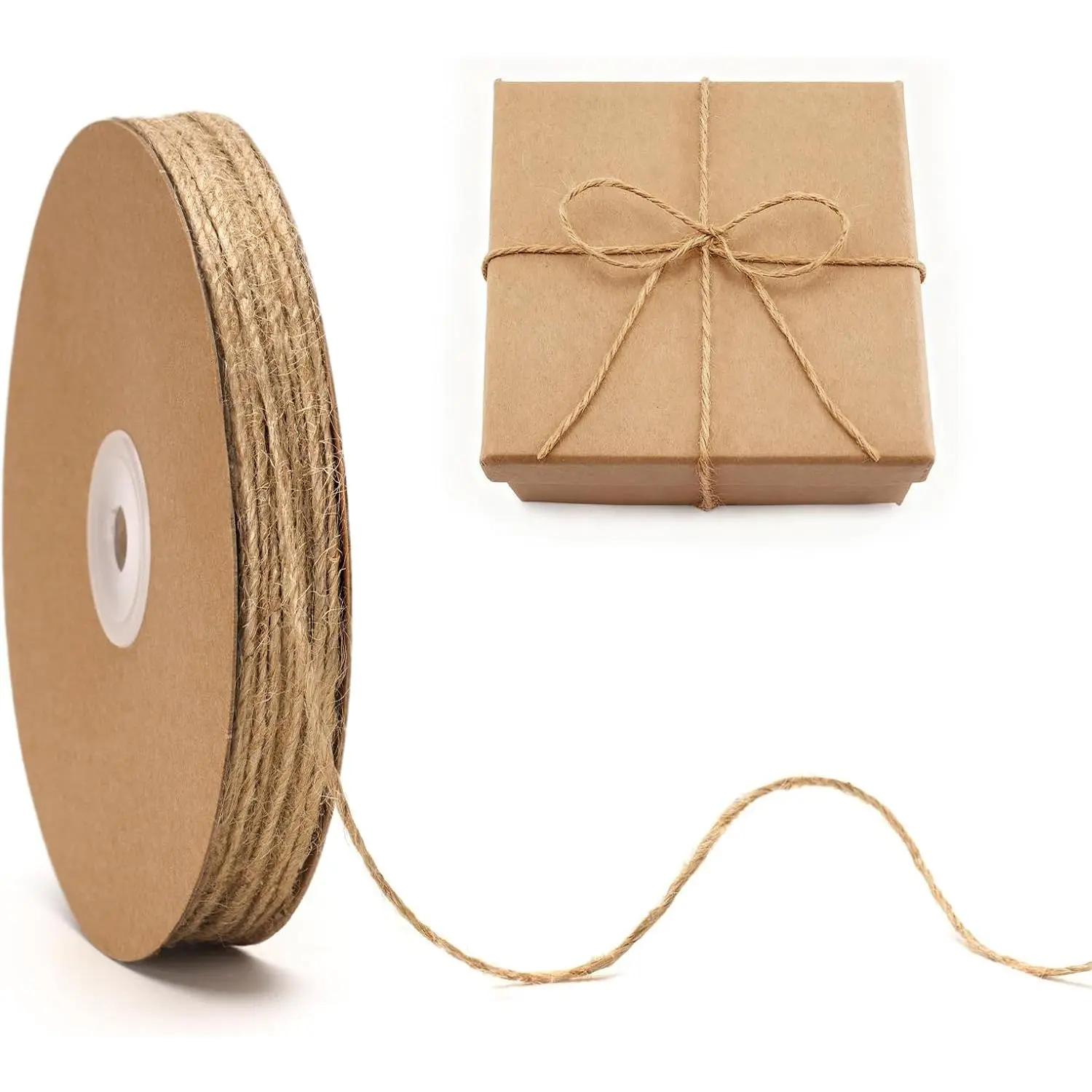 2MM Jute Twine - 328Ft  Brown Jute String, 3-Ply Thin String for Gardening, Craft Twine for DIY Crafts,  Wrapping, Crochet Kitting, Macrame Decor