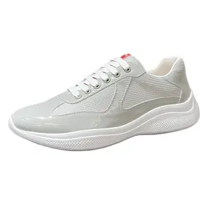 Plus-size 2026 autumn breathable patent leather sports sneakers for men and women, couple style, trendy