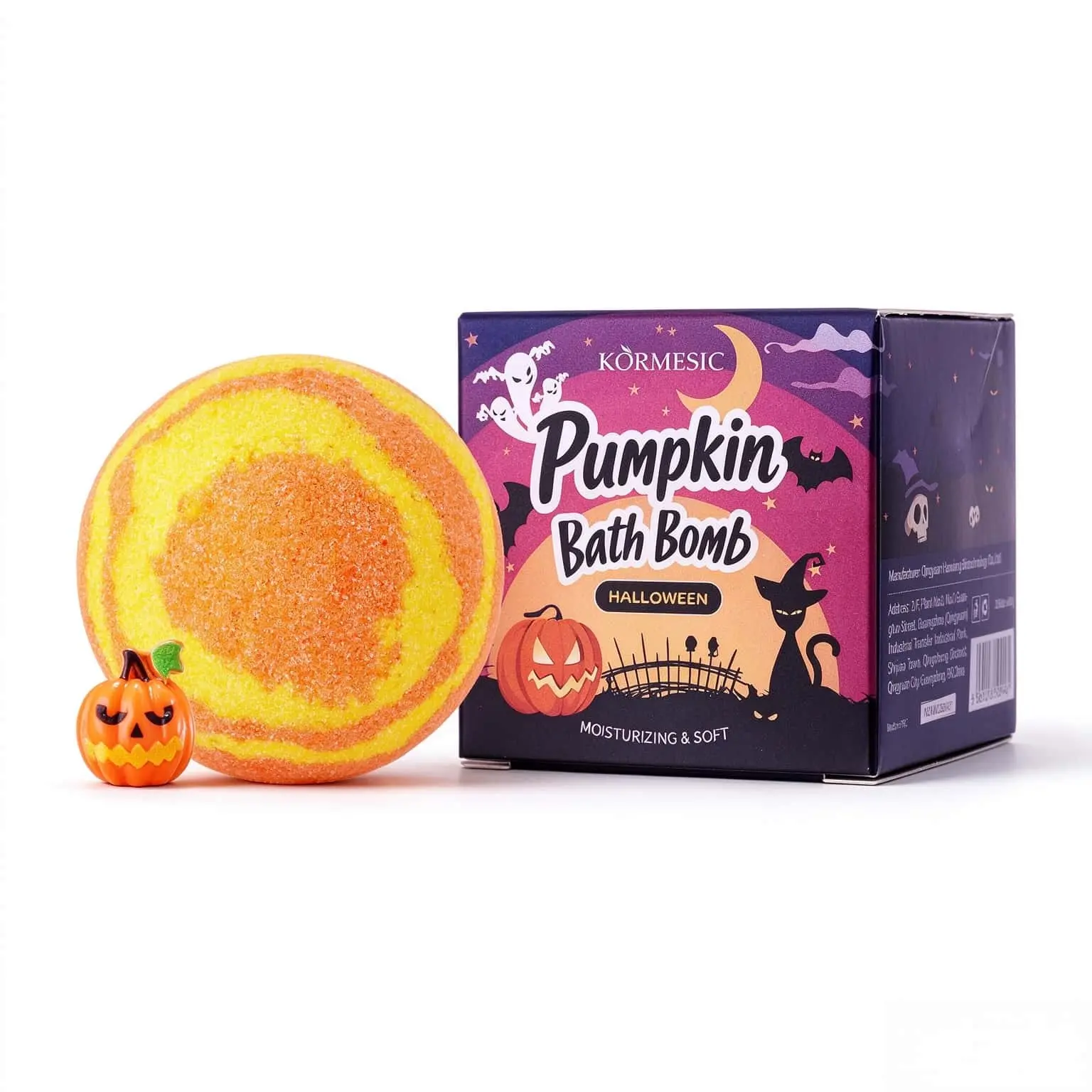 Halloween Pumpkin Bath Bomb, Aromatherapy Fizzy Bath Salt Ball, Moisturizing Soft Spa Bath Fizzy, Great Halloween Gift