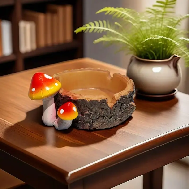 Mushroom Fun Ashtray for Home Decor, Cute Cigar Ashtray for Outdoor Use, Indoor and Outdoor Ashtray for Porch and Patio, Stylish Smoke Holder