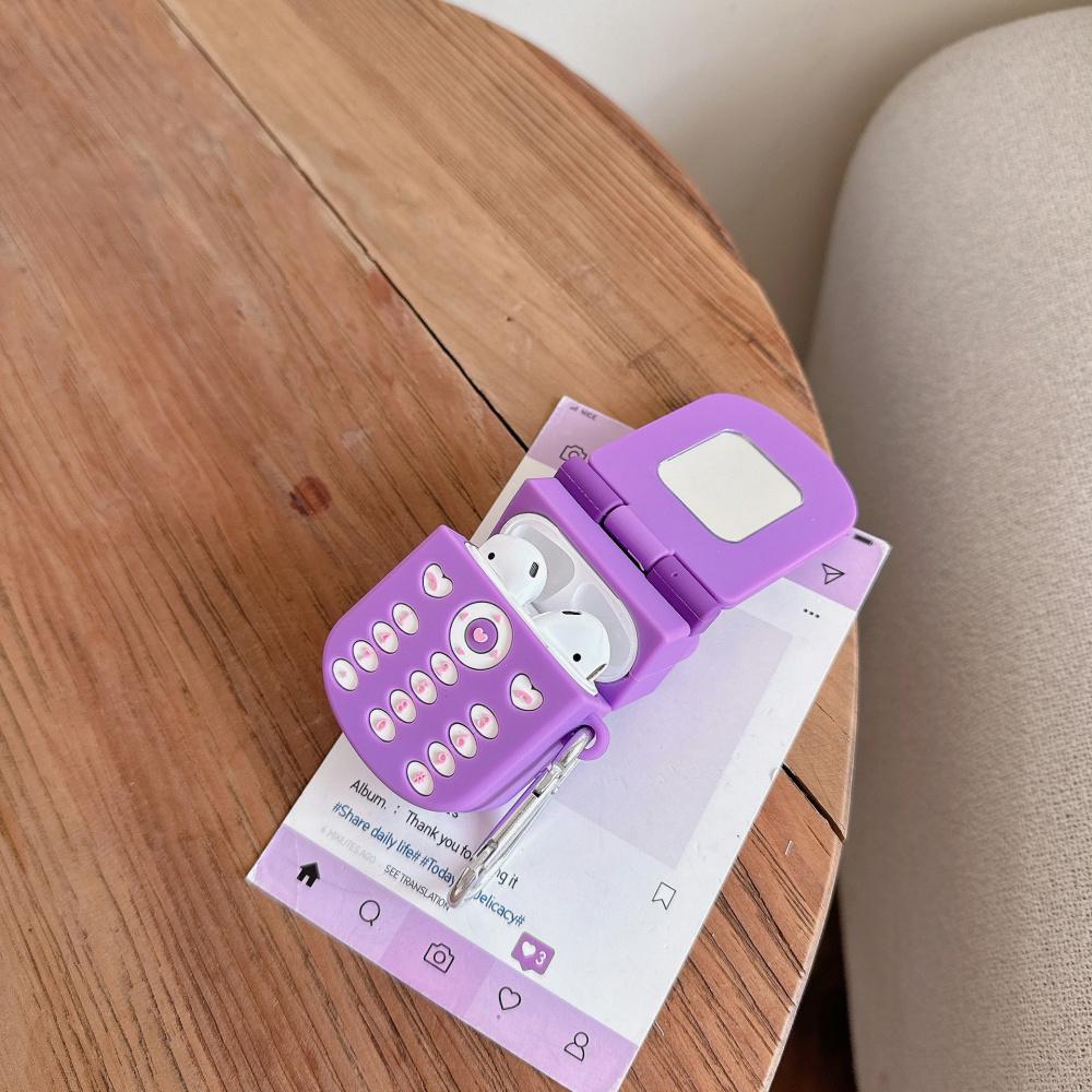 Cute Anime Figure The Power Girls Flip Phone SiliconeWireless Earphone Protective Case For Airpods PerfectSurprise Gifts