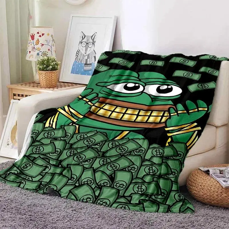 Pepe The Frog Cartoon HD Flannel Blanket Soft Throw Blanket for Bed Sofa Picnic Outdoor Leisure Gift