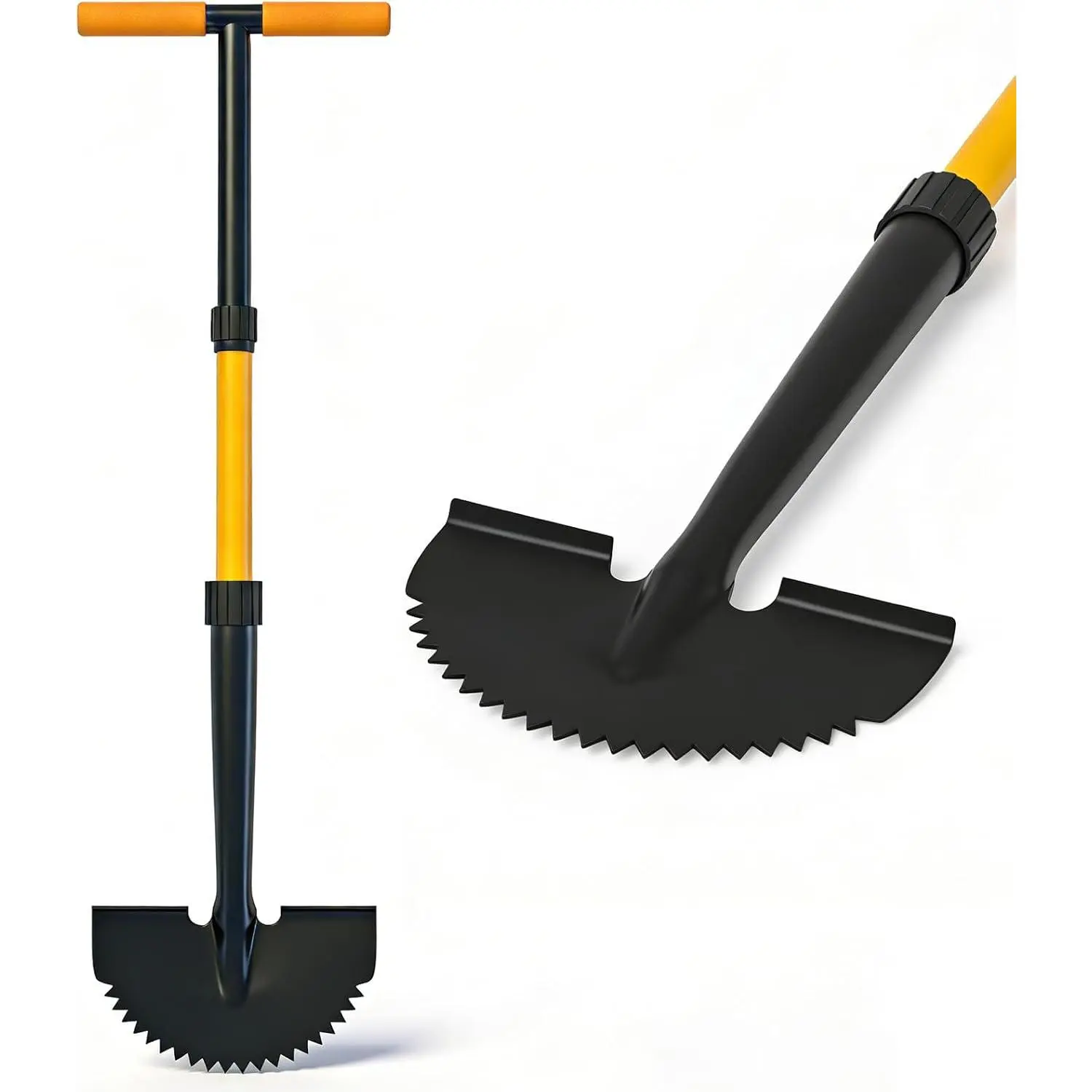 Edger, Edger Lawn Tool with 41-inch T Handle, Manual Half Moon Hand Edger  Grass, Metal Saw Tooth Garden Edger with Long Handle  Sidewalk, Yard Edging & Trimming