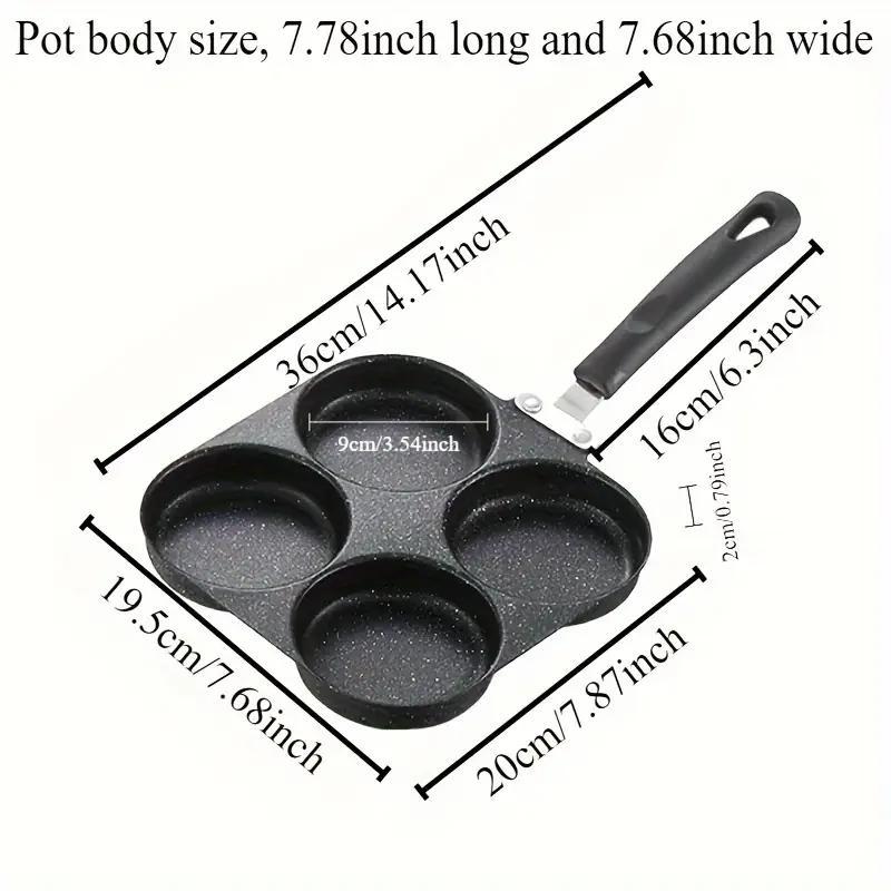 Non-stick Egg Frying Pan, 1 Count Multi-grid Egg Burger Pan with Handle, Multifunctional Frying Pan for Gas & Electric Stove, Nonstick Griddle Cookware, Mr Omelet Pan, Nonstick Cooking Tools