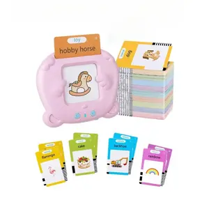 Learning Machine for Kid Talking Flash Cards Kindergarten Kids Language Electronic Audio Book Learn English German Spanish French STEM Learning Toy Screen Free Educational Fine Motor Skills Montessori Sensory