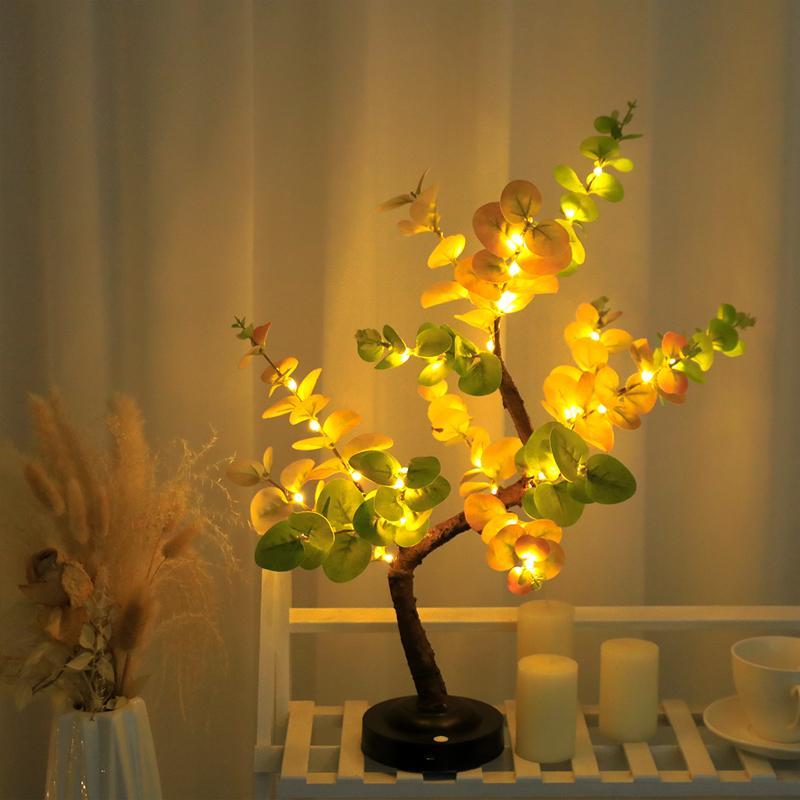 SHENZHI TECH LED Tree Shaped, 1 Count USB Powered Bonsai Tree Lamp, Decorative Desktop Lamp for Home Bedroom Living Room, Modern Mood Lighting, Home Decor, Atmosphere Lighting