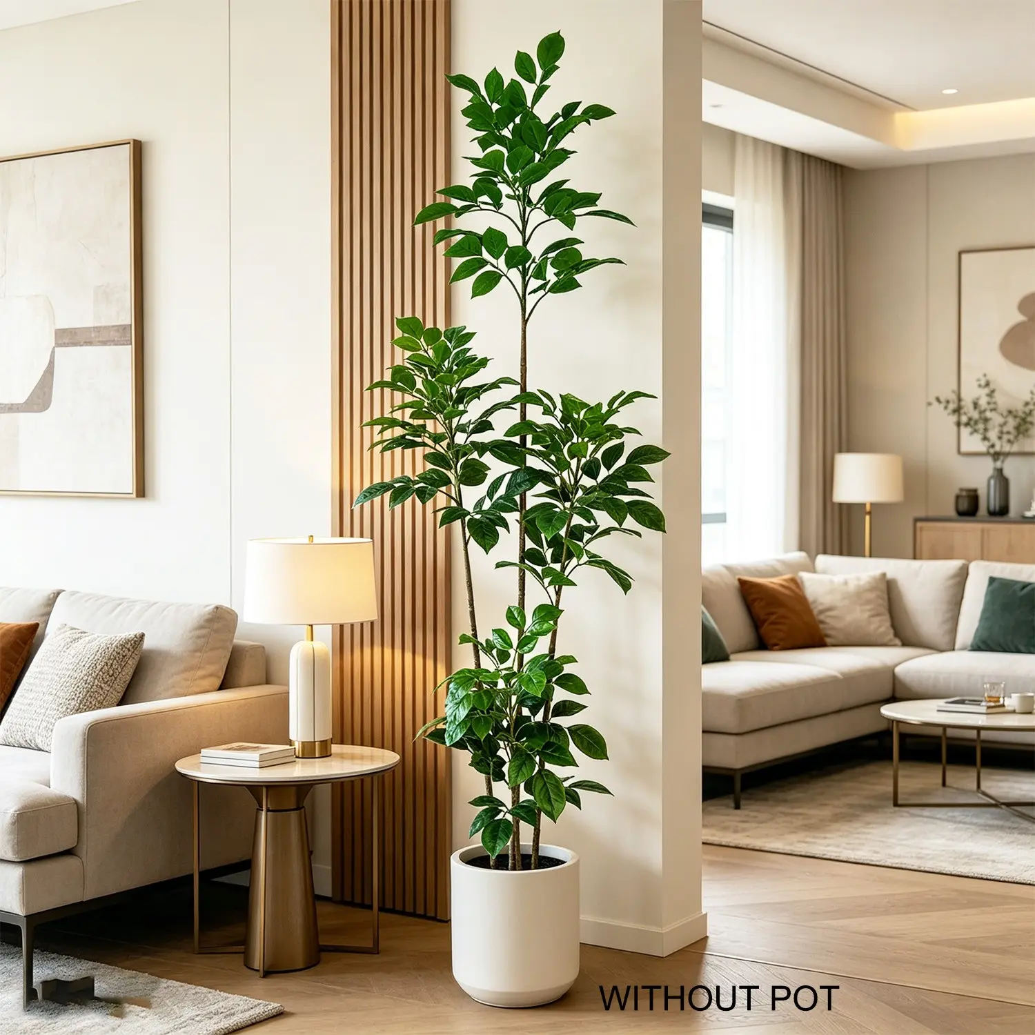 105-240cm Artificial Banyan Tree, Realistic Fake Greenery Plants Decor, Modern Minimalist Style, Indoor Outdoor Decoration for Living Room, Balcony, Garden