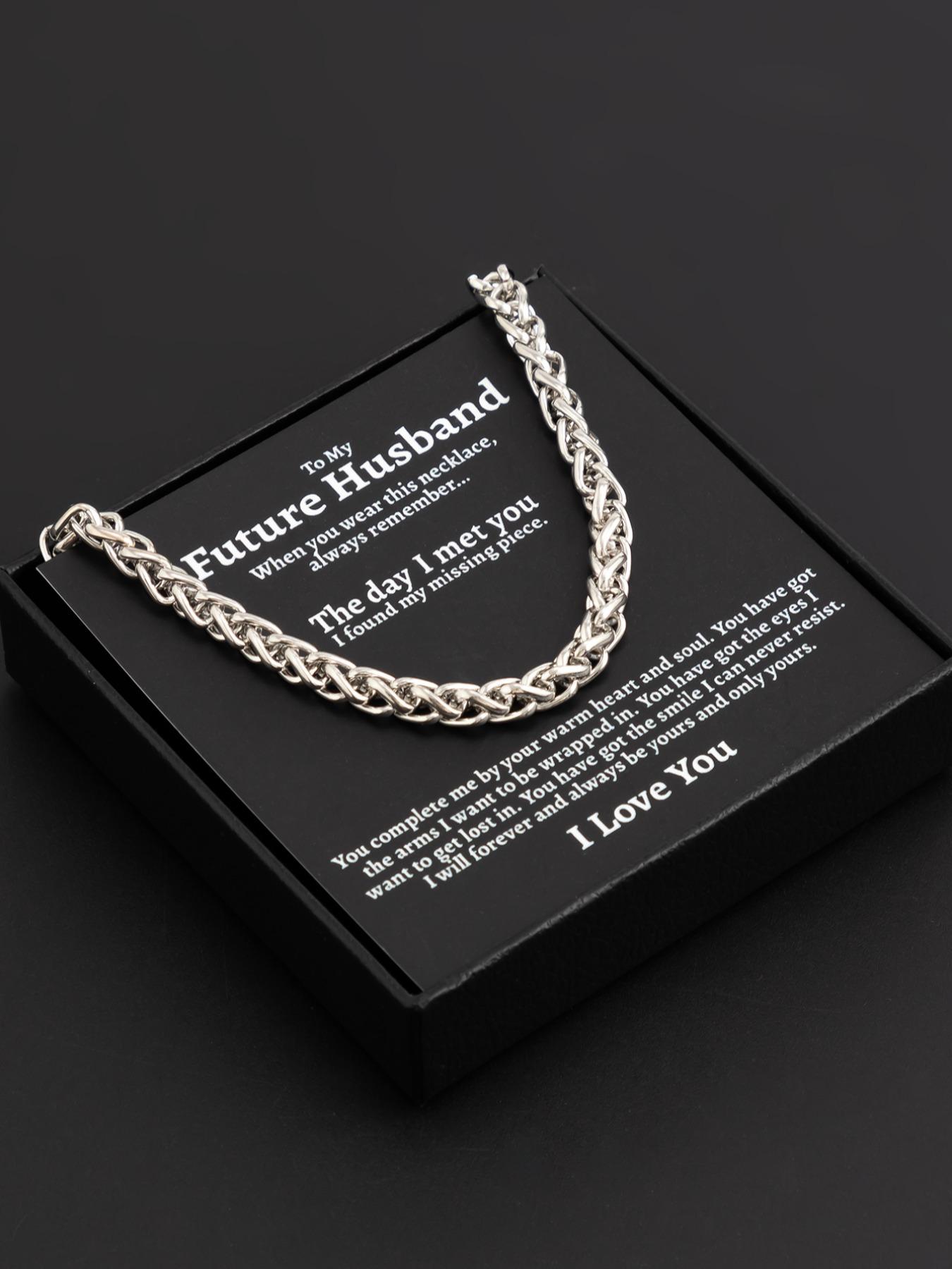 Men's Hip Hop Simple Plain Metal Chain Necklace, Minimalist Chain, 2024 Summer Fashion Jewelry, Trendy All-match & Exquisite Jewelry for Gifts with Box