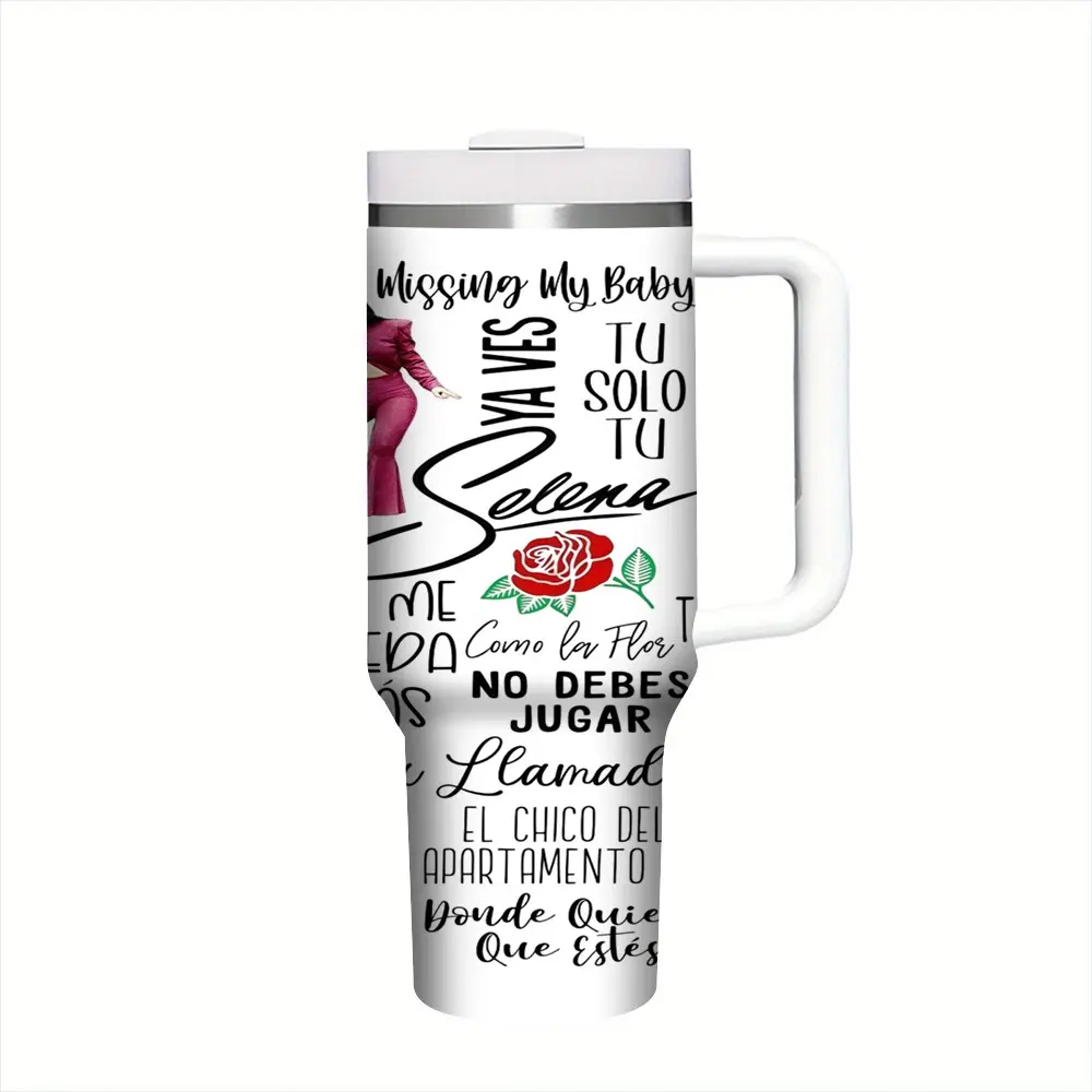 Classic Selena Quintanilla Latin Music Print 17oz/17.5oz/20oz/30oz/32oz/40oz Tumbler 1pc Handheld Thermal Mug Perfect Gift For Latina & Selena Fans